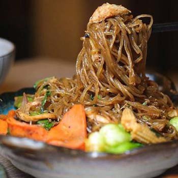 8. Stir Fry Glass Noodles with Crab Meat