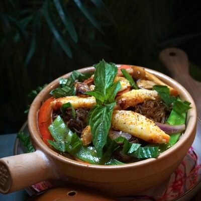 7. Stir Fry Glass Noodles with Crab Meat