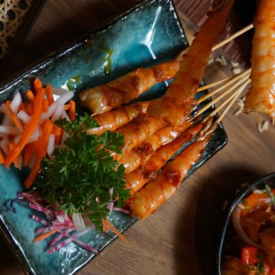 22. Grilled Chilli Salt & Pepper Prawn (tom nuong muoi ot)