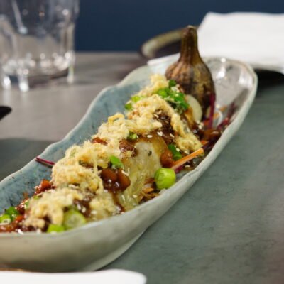 10. Eggplant with mushroom sauce
