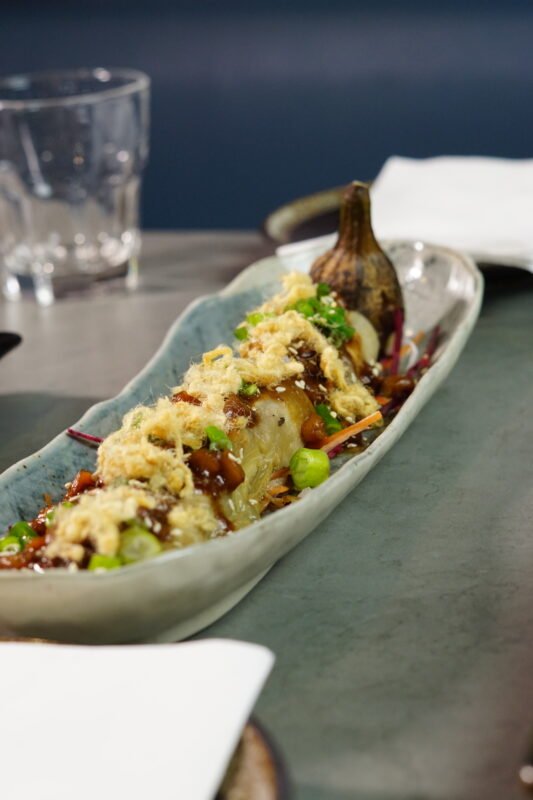 10. Eggplant with mushroom sauce