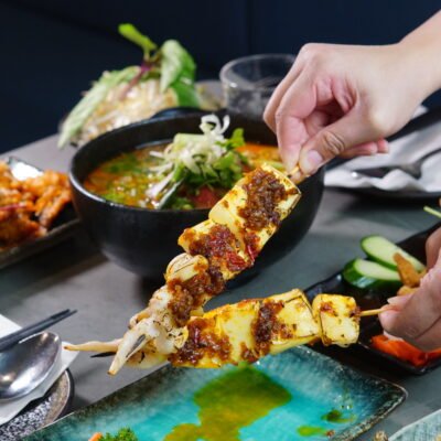 16. Grilled Chili Salt & Pepper Squid Skewers